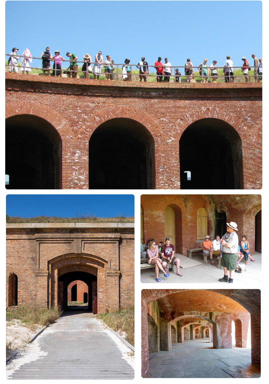 photo collage of a large brick building